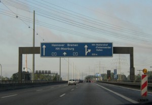 Autobahn A7 just before Hamburg