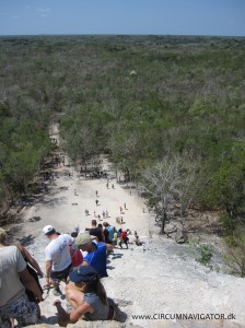 View from Nohoch Mul pyramid at Cobá