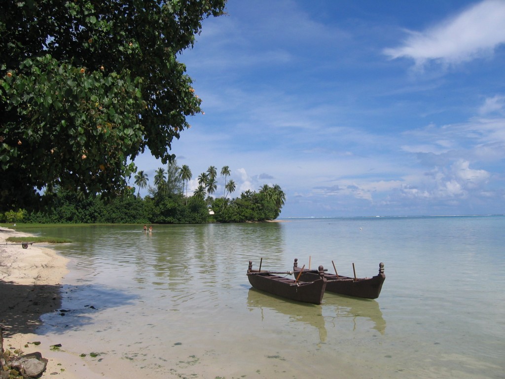 Natural beach on Moorea