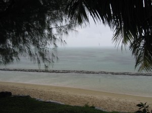 Tropical rain over the ocean in Moorea