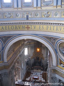 View from the cupola in Saint Peter's Basilica inside