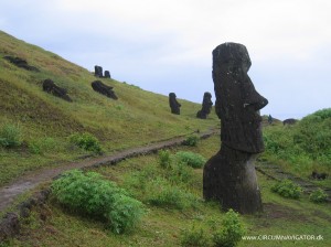 Moai at the volcano Rano Raraku on Easter Island