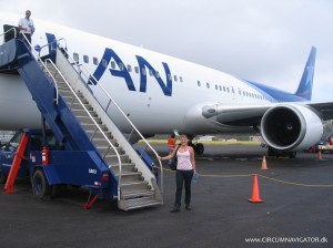 Boarding flight LA842 on Easter Island