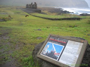 Resurrected Moai at Ahu Tongariki on Easter Island