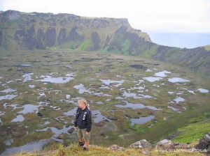 Standing on the edge of Rano Kau crater