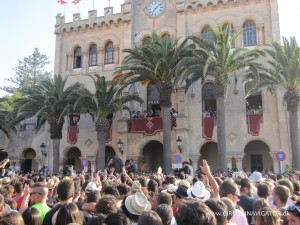 greeting the mayor at Sant Joan in Ciutadella