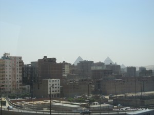 unfinished buildings near Giza Pyramids in Egypt