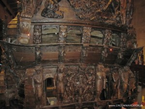 stern with wood carvings on the Vasa ship